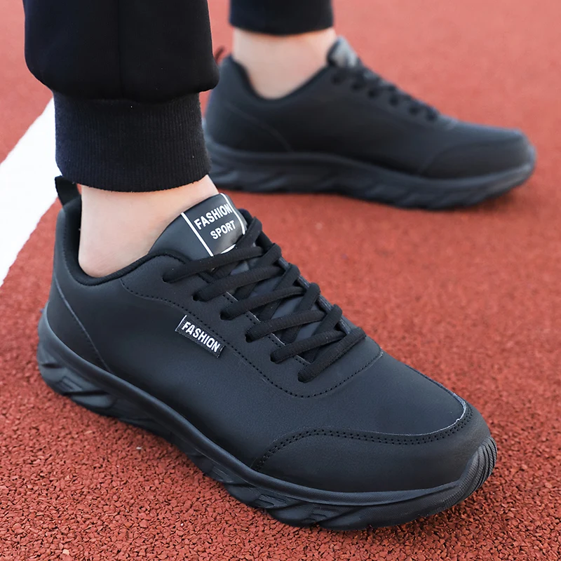 Men'S Shoes For Wide Feet - Men's Running Shoes Black PU Upper