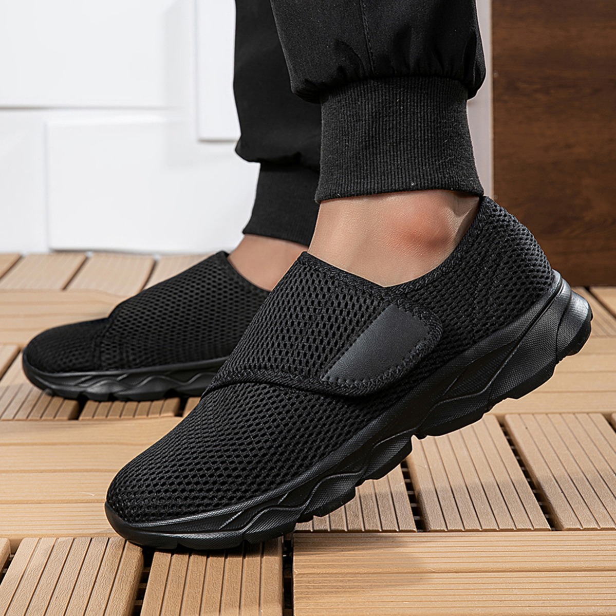 New Men Breathable Mesh Walkin - Men Shoes Velcro review and price