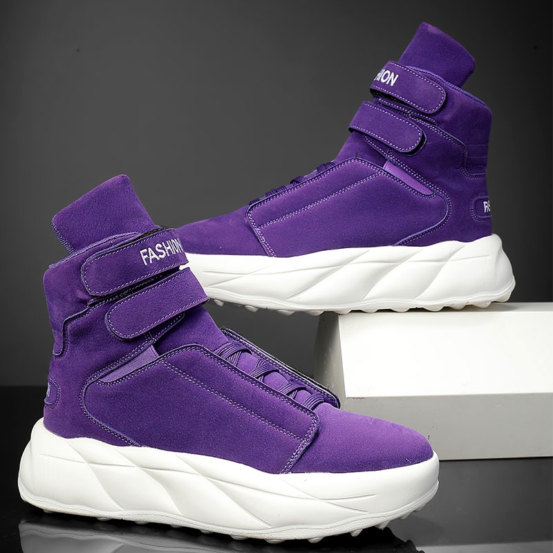 2026 Purple High Top Sneakers  - Men Shoes Velcro review and price