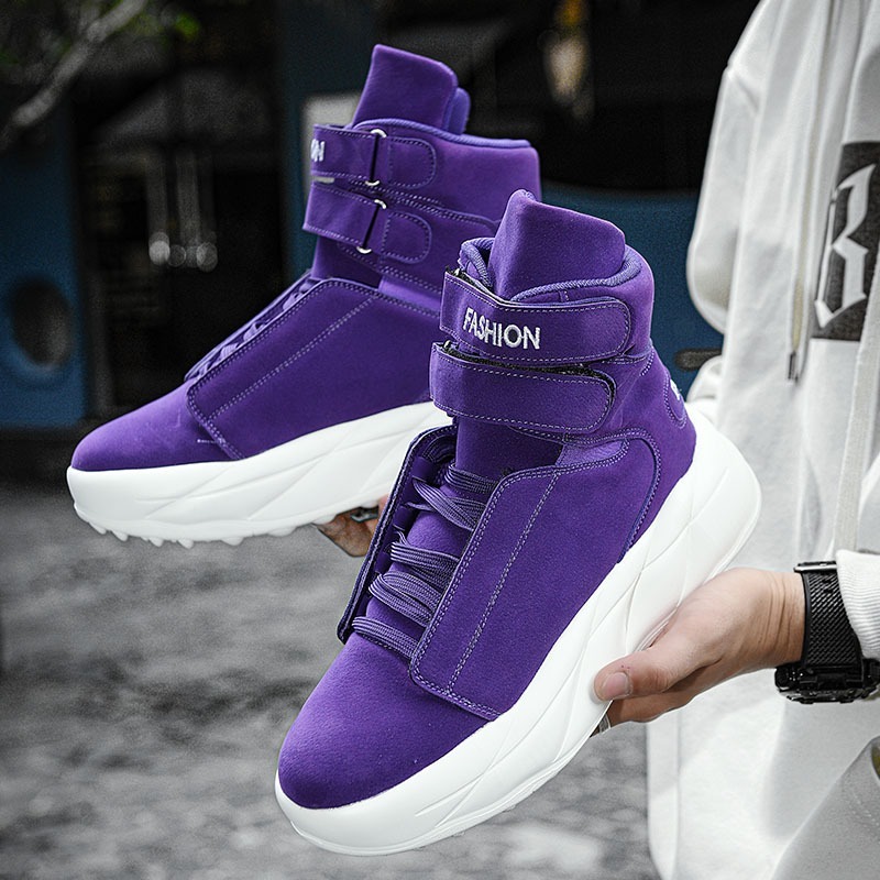 2026 Purple High Top Sneakers  - Men Shoes Velcro review and price