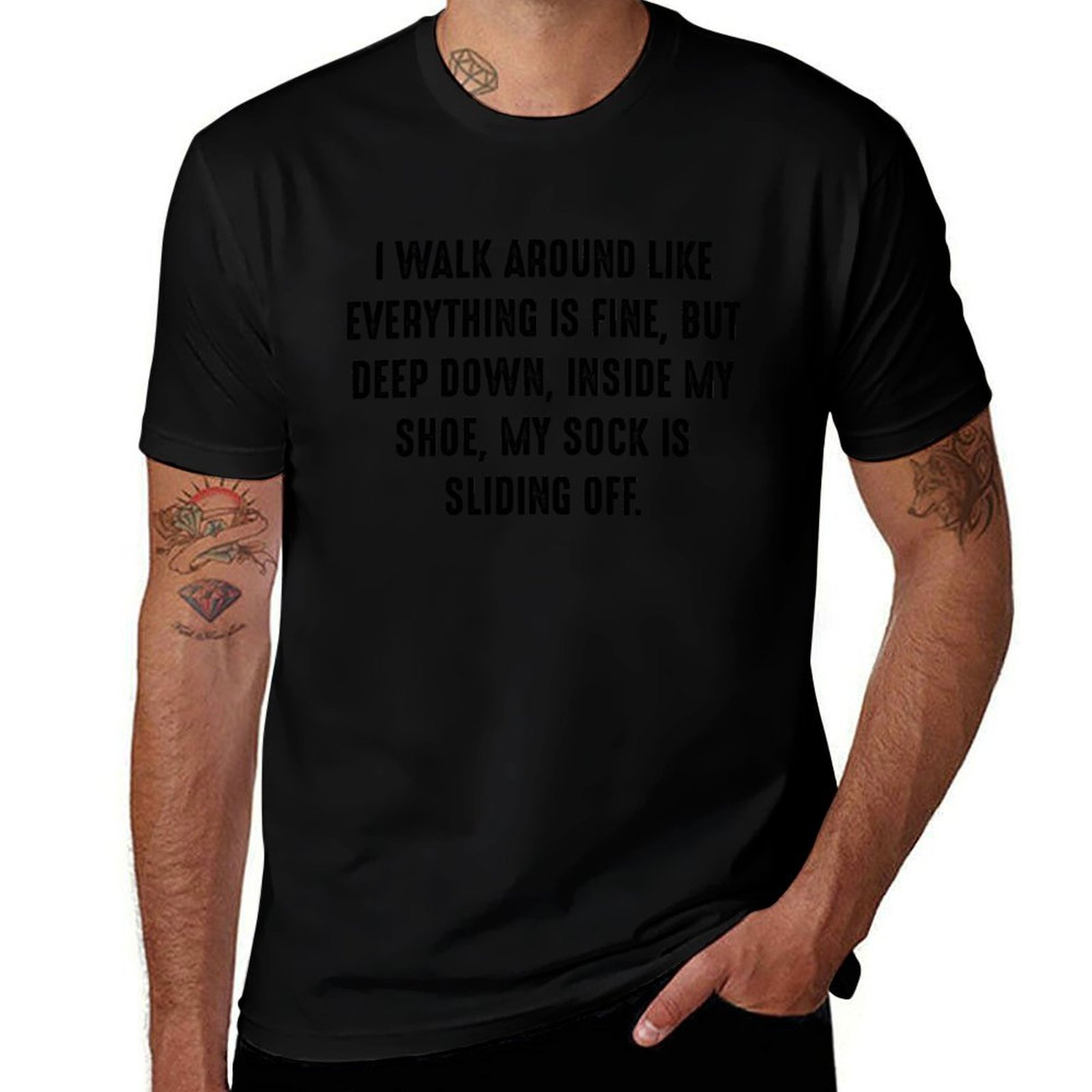 Funny Quote 6 - I walk around  - Men Shoes Quotes review and price